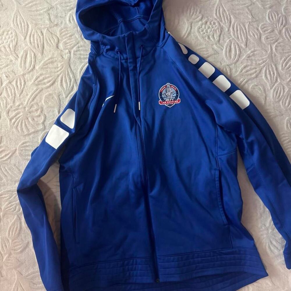 Nike blue hoodie with white